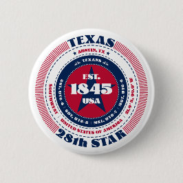 Patriotic Texas Circle med statsinformation Knapp
