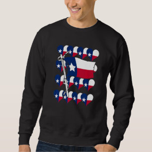 Patriotic Texas Flagga Heart Us State Proud Texan Lång Ärmad Tröja