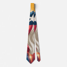 Patriotic Texas Flagga Necktie - Red, White & Blu