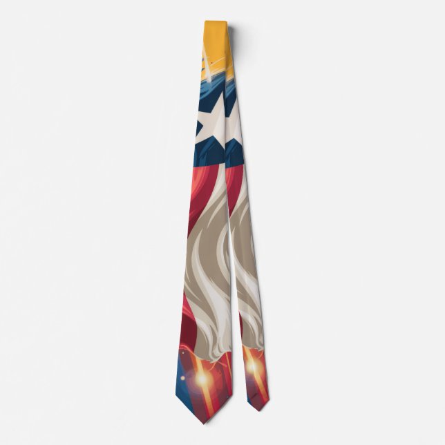 Patriotic Texas Flagga Necktie - Red, White & Blu Slips (Framsida)