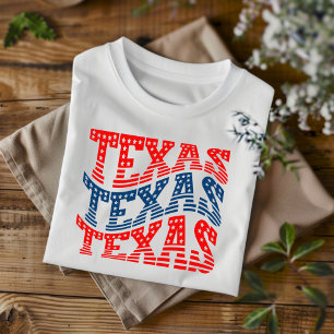 Patriotic Texas Red och Blue Boho T-Shirt