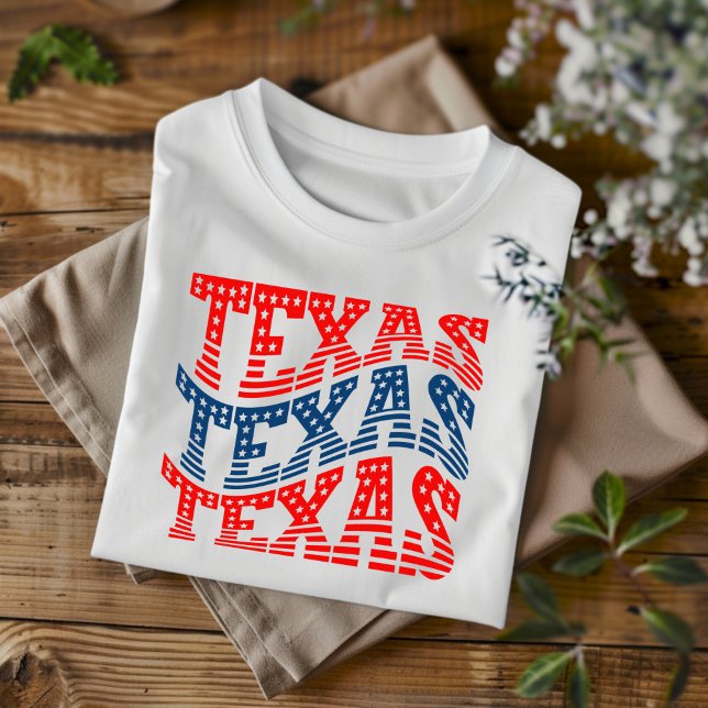 Patriotic Texas Red och Blue Boho T-Shirt (Skapare uppladdad)