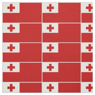 Patriotic Tonga Flagga White Gräns Tyg