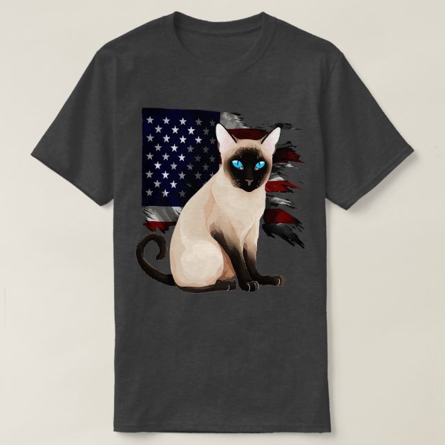 Patriotic Tonkinese Cat T Shirt (Design framsida)