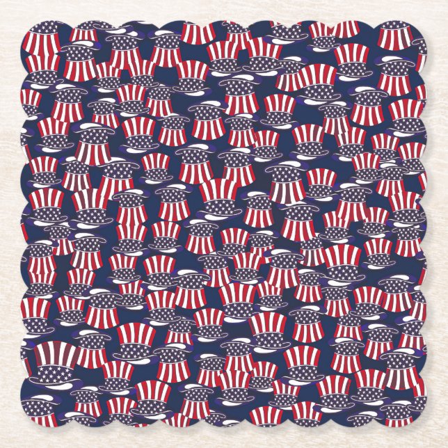 Patriotic Top hat Underlägg Papper (Framsida)