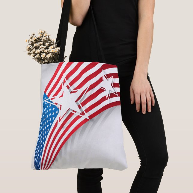 Patriotic Tote Bag Tygkasse (Närbild)