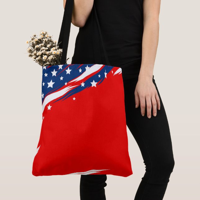 Patriotic Tote Bag Tygkasse (Närbild)