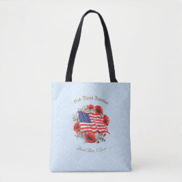 Patriotic Tote Bag Välsigna dig America Flagga Pop Tygkasse