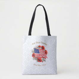 Patriotic Tote Bag Välsigna dig America Flagga Pop Tygkasse