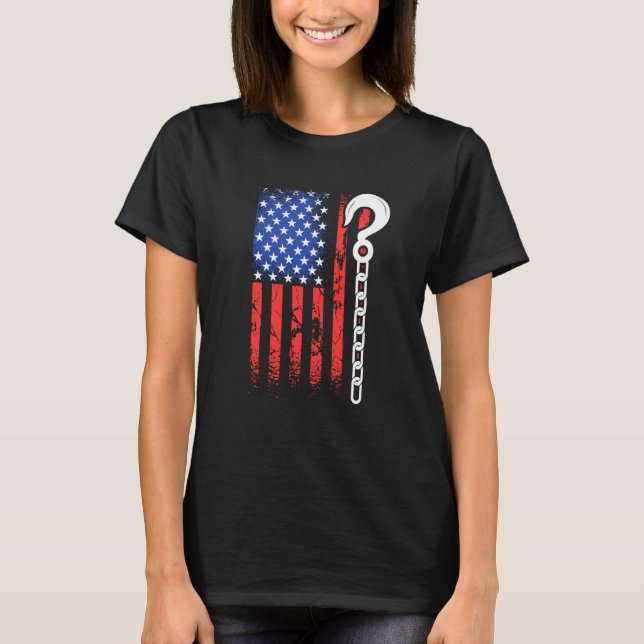 Patriotic Tow Truck Driver American Flag Yellow To T Shirt (Framsida)