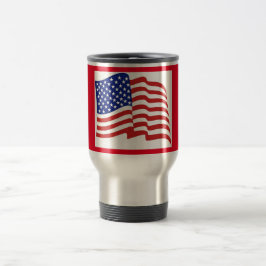 Patriotic Travel/Commuter US Flagga Design 14 Oz. Resemugg