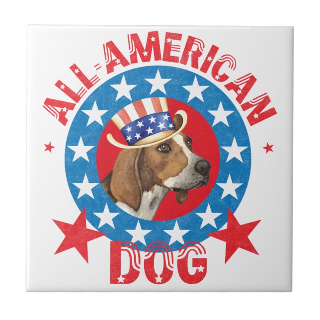 Patriotic Treeing Walker Kakelplatta (Framsidan)