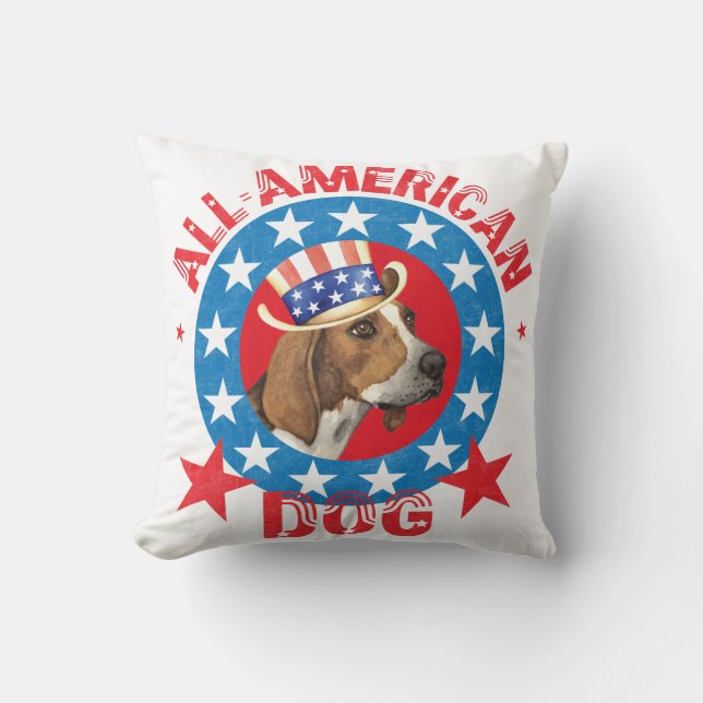 Patriotic Treeing Walker Kudde (Framsida)
