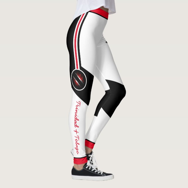 Patriotic Trinidad och Tobago Färg med Namn Leggings (Höger)
