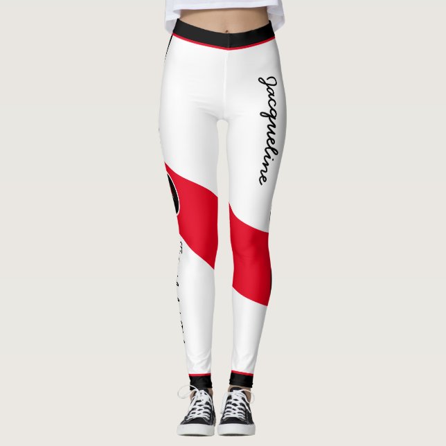 Patriotic Trinidad och Tobago Färg med Namn Leggings (Framsida)