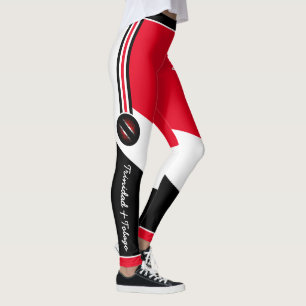 Patriotic Trinidad och Tobago Färg med Namn Leggings