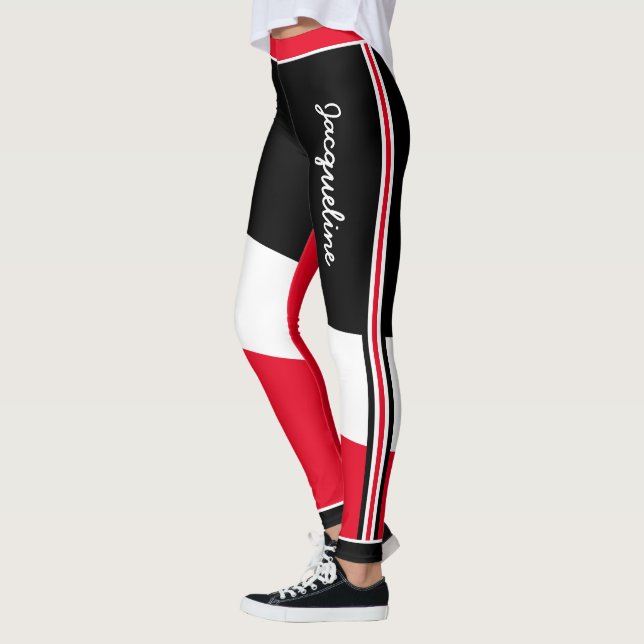 Patriotic Trinidad och Tobago Färg med Namn Leggings (Vänster)