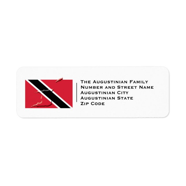 Patriotic | TRINIDAD TOBAGO Flagga Returadress Etikett (Framsidan)
