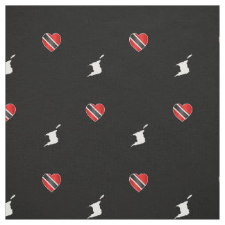 Patriotic Trinidad & Tobago Heart Flagga och Karta Tyg