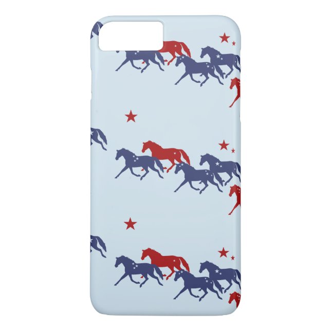 Patriotic Trotting Horses Mönster Case-Mate iPhone Skal (Baksida)