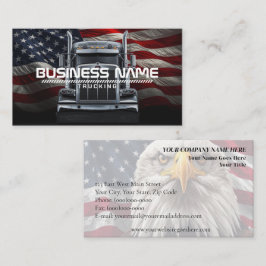 Patriotic Trucking - American Flagga & Semi Lastbi Visitkort