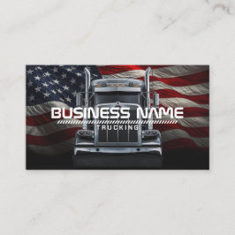 Patriotic Trucking - American Flagga & Semi Lastbi Visitkort