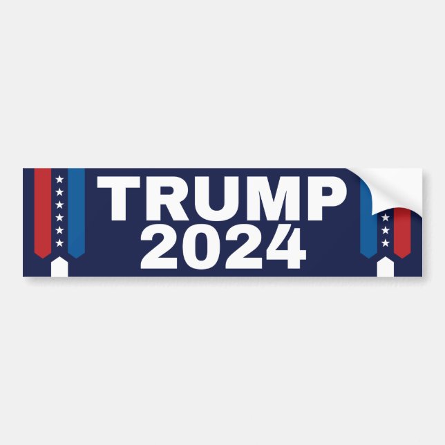 Patriotic Trump 2024 Bumper Sticker Bildekal (Framsidan)