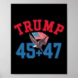 Patriotic Trump 45 och 47 Victory Winner Won Patri Poster