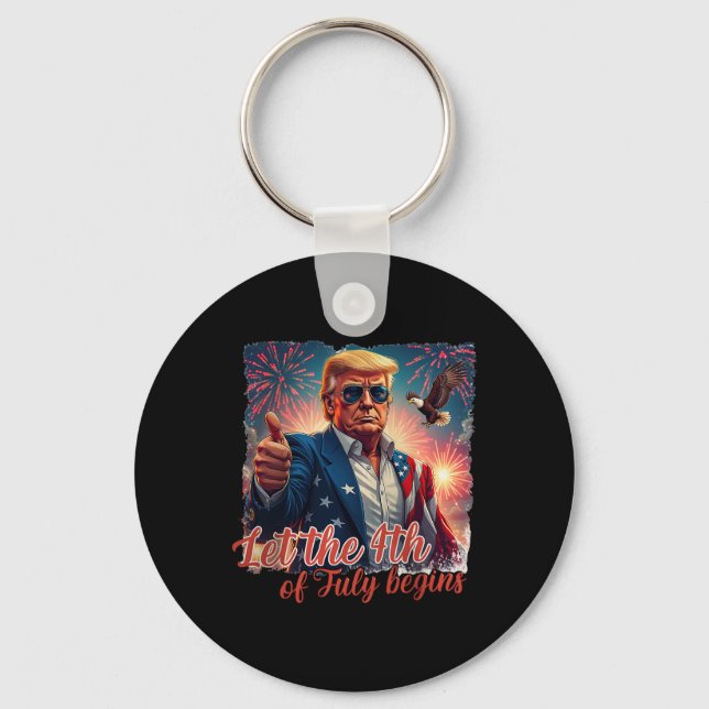 Patriotic Trump Fireworks: den 4 juli började Nyckelring (Framsida)