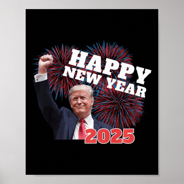 Patriotic Trump Gott nytt år 2025 Konservativ D Poster (Framsidan)