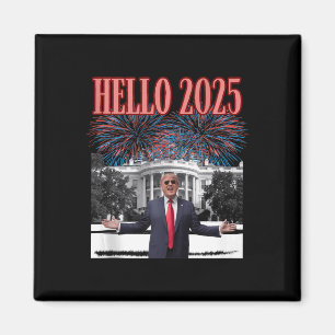 Patriotic Trump Hej 2025 nyår Kväll Republican Magnet