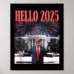 Patriotic Trump Hej 2025 nyår Kväll Republican Poster