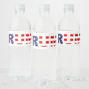 Patriotic Trump Typography Vattenflaska Etikett