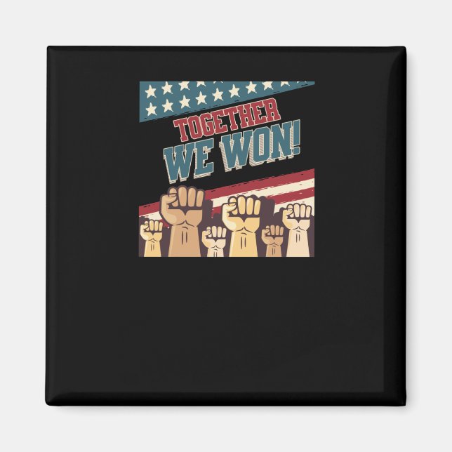 Patriotic Trump Vi Won Manar Kvinnor Tonåring Kid  Magnet (Framsidan)