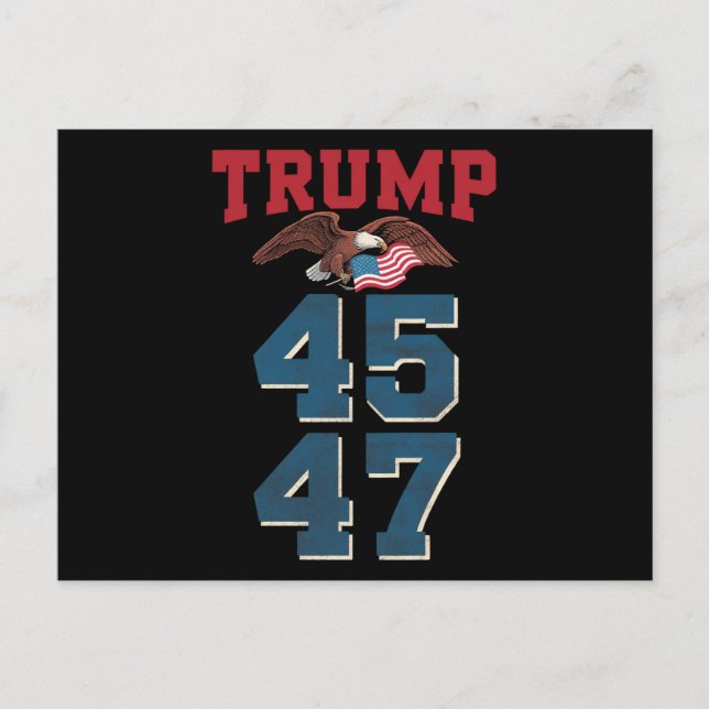 Patriotic Trump Won 45 och 47 Victory Winner Trump Vykort (Framsida)