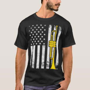 Patriotic Trumpeter Gift Flagga Trumpet T Shirt