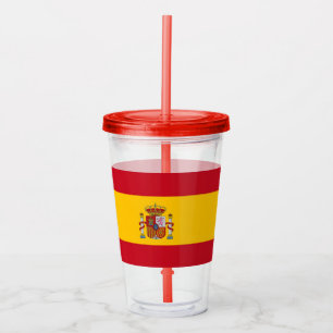 Patriotic Tumbler med flagga av Spanien Take Away Mugg