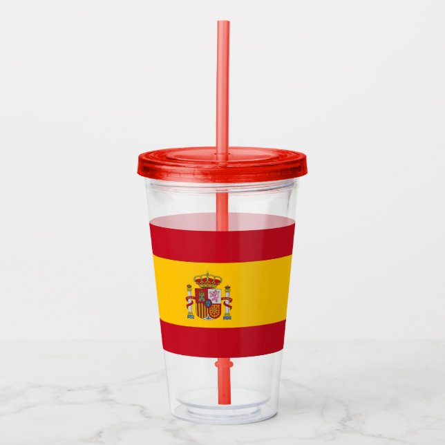 Patriotic Tumbler med flagga av Spanien Take Away Mugg (Framsida)
