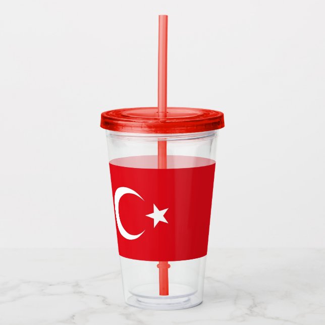 Patriotic Tumbler med flagga av Turkiet Take Away Mugg (Framsida)