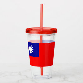 Patriotic Tumbler med flagga Taiwan Take Away Mugg