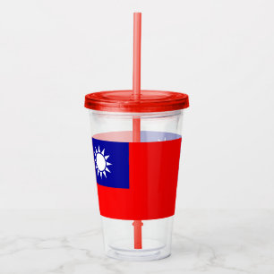 Patriotic Tumbler med flagga Taiwan Take Away Mugg