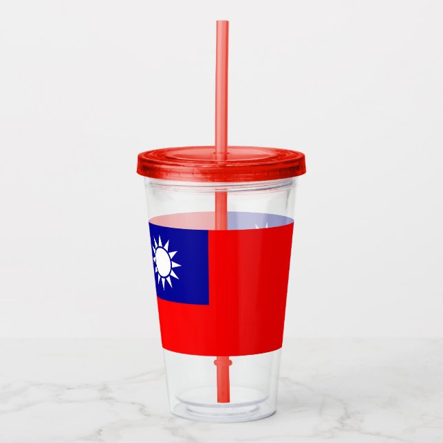 Patriotic Tumbler med flagga Taiwan Take Away Mugg (Framsida)