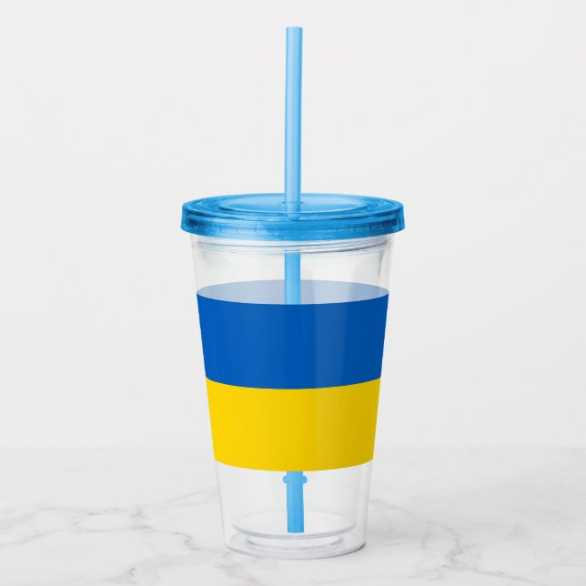 Patriotic Tumbler med flagga Ukraina Take Away Mugg (Framsida)
