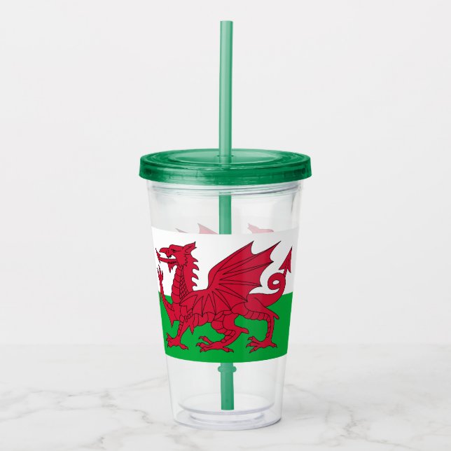 Patriotic Tumbler med flagga Wales Take Away Mugg (Framsida)