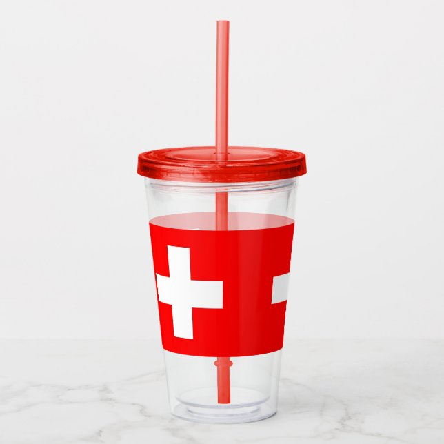 Patriotic Tumbler med Schweiz flagga Take Away Mugg (Framsida)