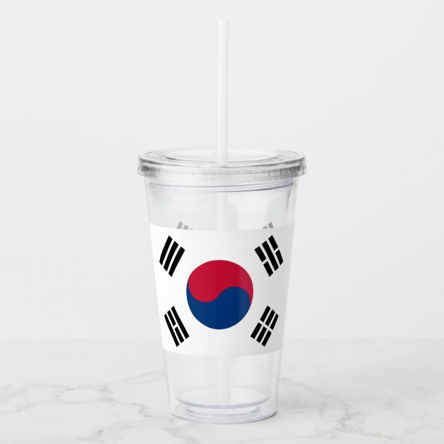 Patriotic Tumbler med Sydkoreas flagga Take Away Mugg (Framsida)