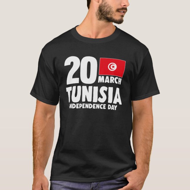 Patriotic Tunisia Flag Tunisian Independence Day T Shirt (Framsida)