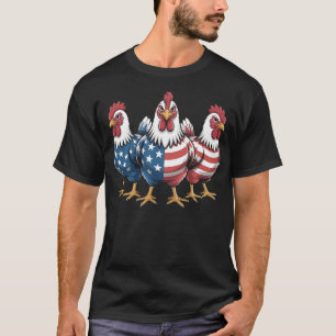 Patriotic Tupp American Flagga 4 juli Farmer T Shirt