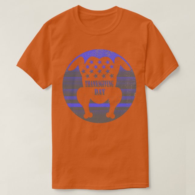 Patriotic Turkey American Flagga Distress Thanksgi T Shirt (Design framsida)
