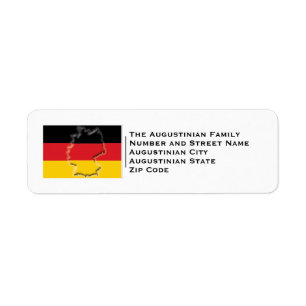 Patriotic TYSKLAND FLAGGA Returadress Etikett